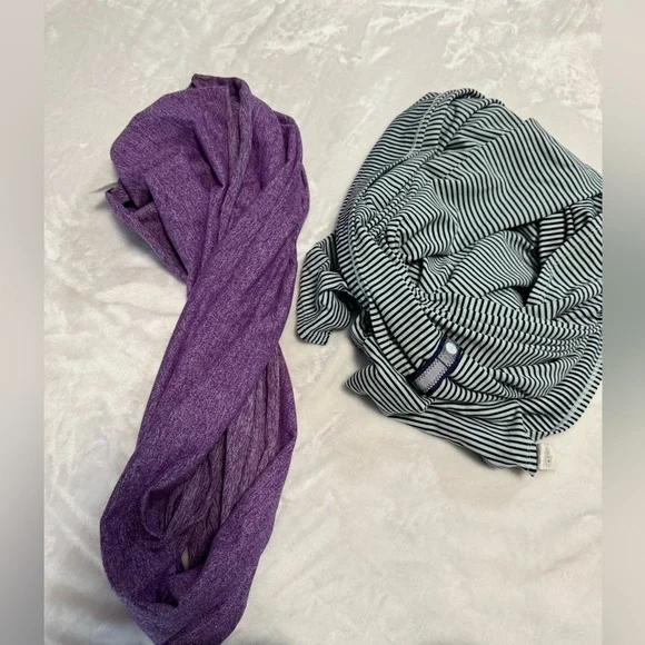 A set of 2 Convertible Lululemon and Ivivva Scarfs